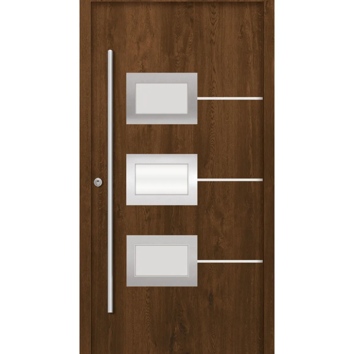 SplenDoor Premium-Haustür Passivedoor Bergen RC2 energiesparend einbruchsicher nussbaum 110 x 210 cm links