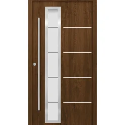 SplenDoor  Premium-Haustür Passivedoor Uppsala RC2 energiesparend einbruchsicher nussbaum 100 x 210 cm links