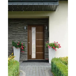 SplenDoor  Premium-Haustür Passivedoor Uppsala RC2 energiesparend einbruchsicher nussbaum 100 x 210 cm links