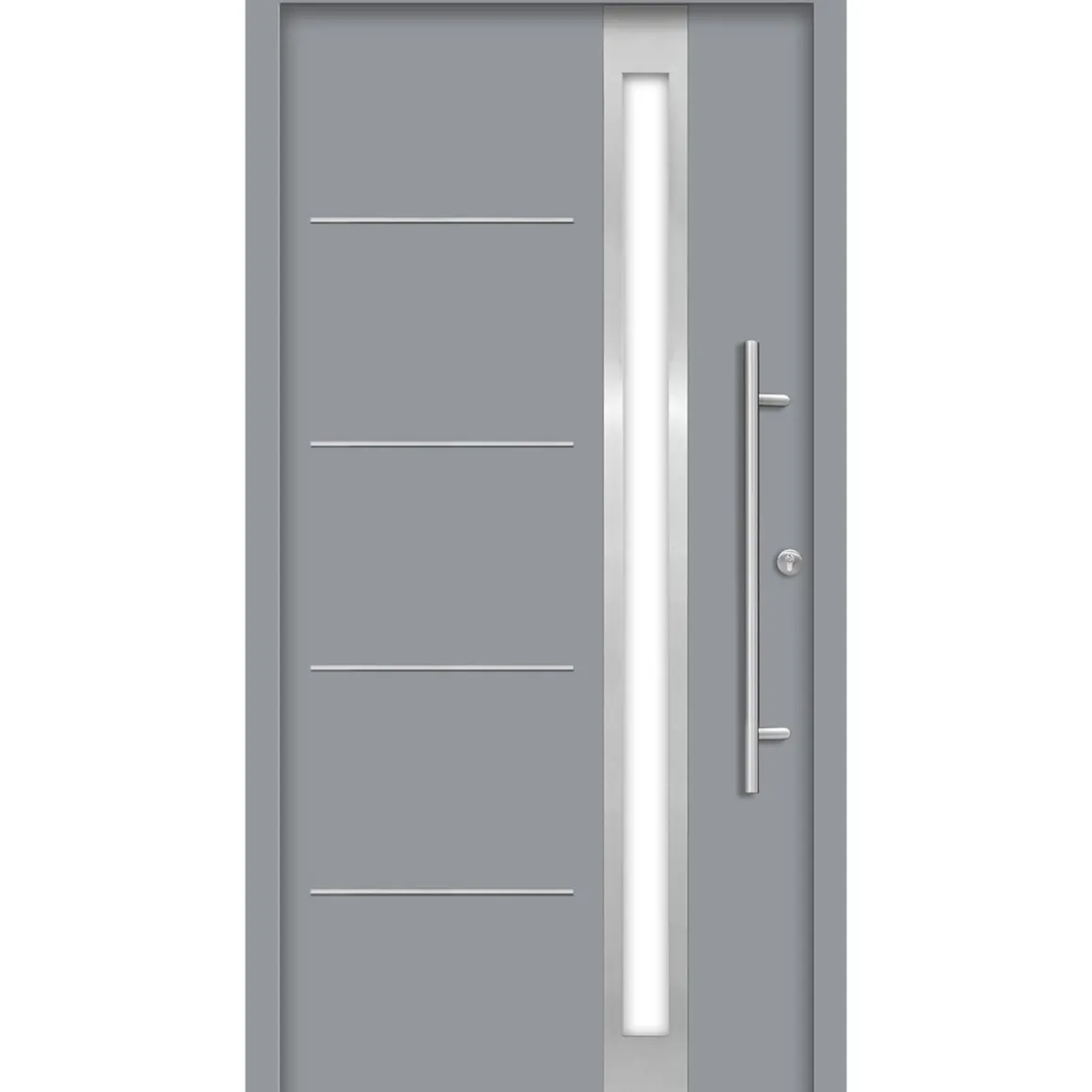 SplenDoor Premium-Haustür Passivedoor Umea energiesparend grau 110 x 210 cm rechts