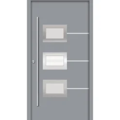SplenDoor  Premium-Haustür Passivedoor Bergen energiesparend grau 100 x 210 cm links
