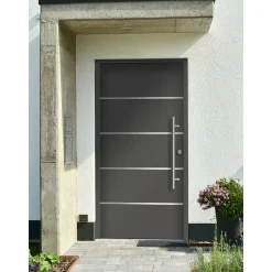 SplenDoor  Premium-Haustür Passivedoor Visby RC2 energiesparend einbruchsicher anthrazit 100 x 200 cm rechts