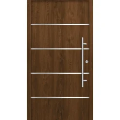 SplenDoor  Premium-Haustür Passivedoor Visby RC2 energiesparend einbruchsicher nussbaum 100 x 200 cm rechts