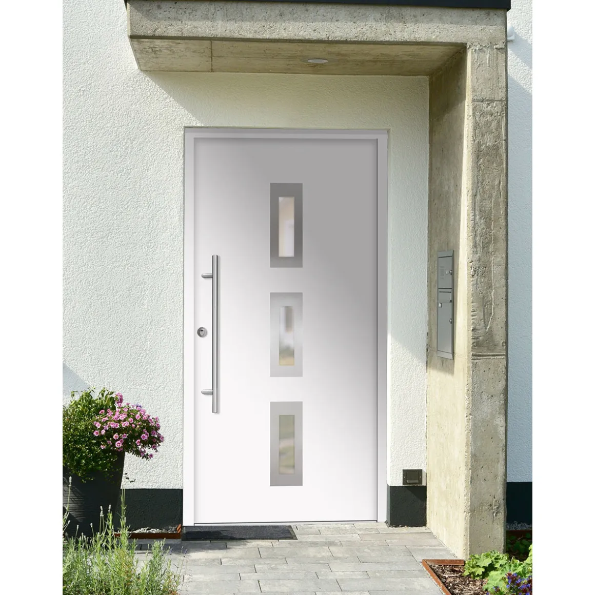 SplenDoor Premium-Haustür Passivedoor Aalborg energiesparend weiss 100 x 200 cm links