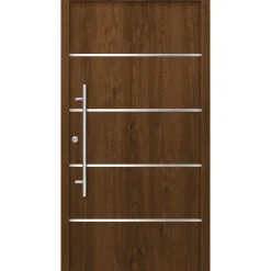 SplenDoor  Premium-Haustür Passivedoor Visby RC2 energiesparend einbruchsicher nussbaum 100 x 200 cm links
