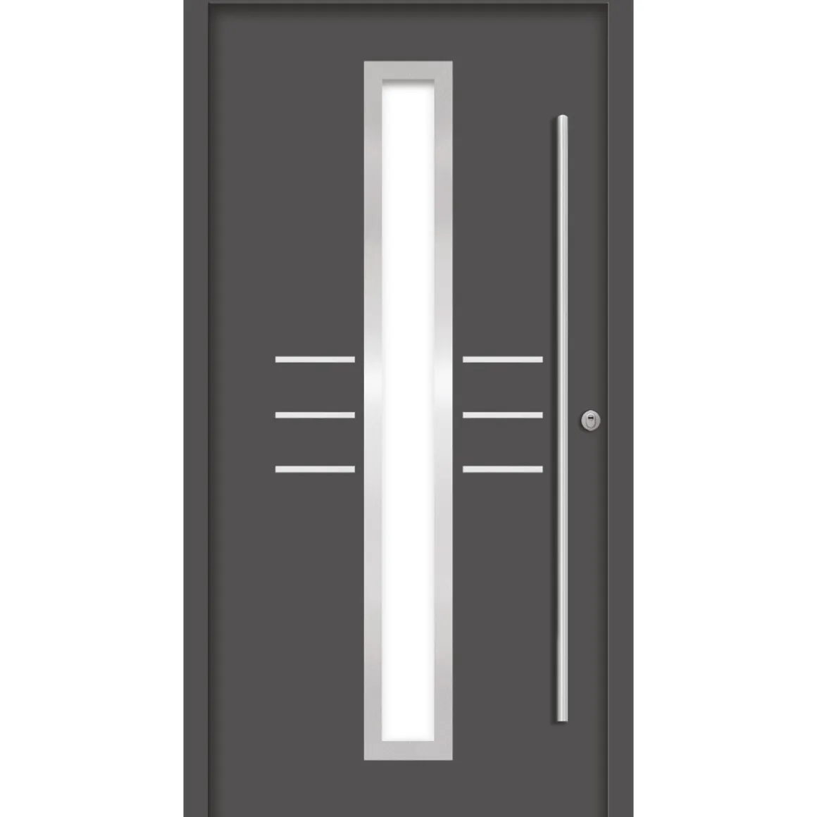 SplenDoor Premium-Haustür Passivedoor Lund RC2 energiesparend einbruchsicher anthrazit 110 x 210 cm rechts