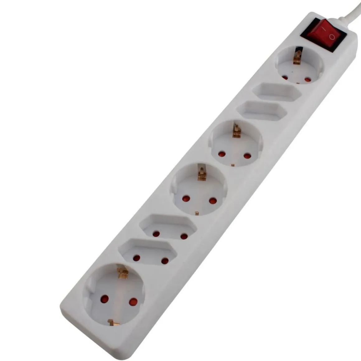 Steckdosenleiste 1,4 m 8-fach mit Schalter weiß