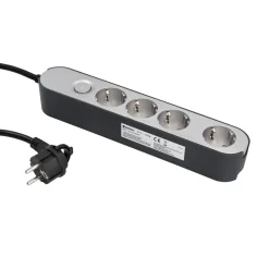 Steckdosenleiste GREENLINE silber/anthrazit