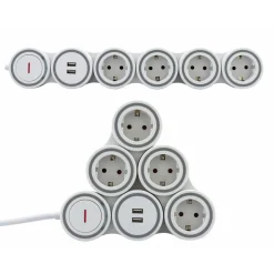 Steckdosenleiste Supraflex 4-fach mit USB weiß