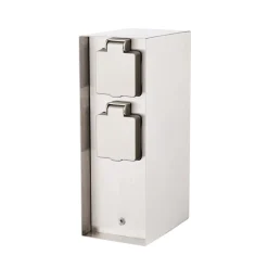 Steckdosensäule ORIO 4fach IP44 Eisen-gebürstet