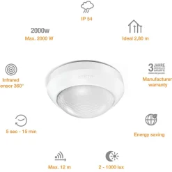 Steinel Bewegungsmelder IS 360-3 weiss