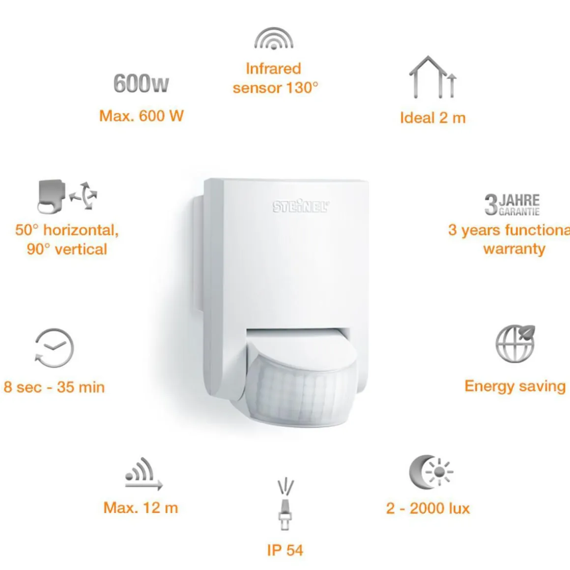 Steinel Infrarot Bewegungsmelder IS 130-2 weiß