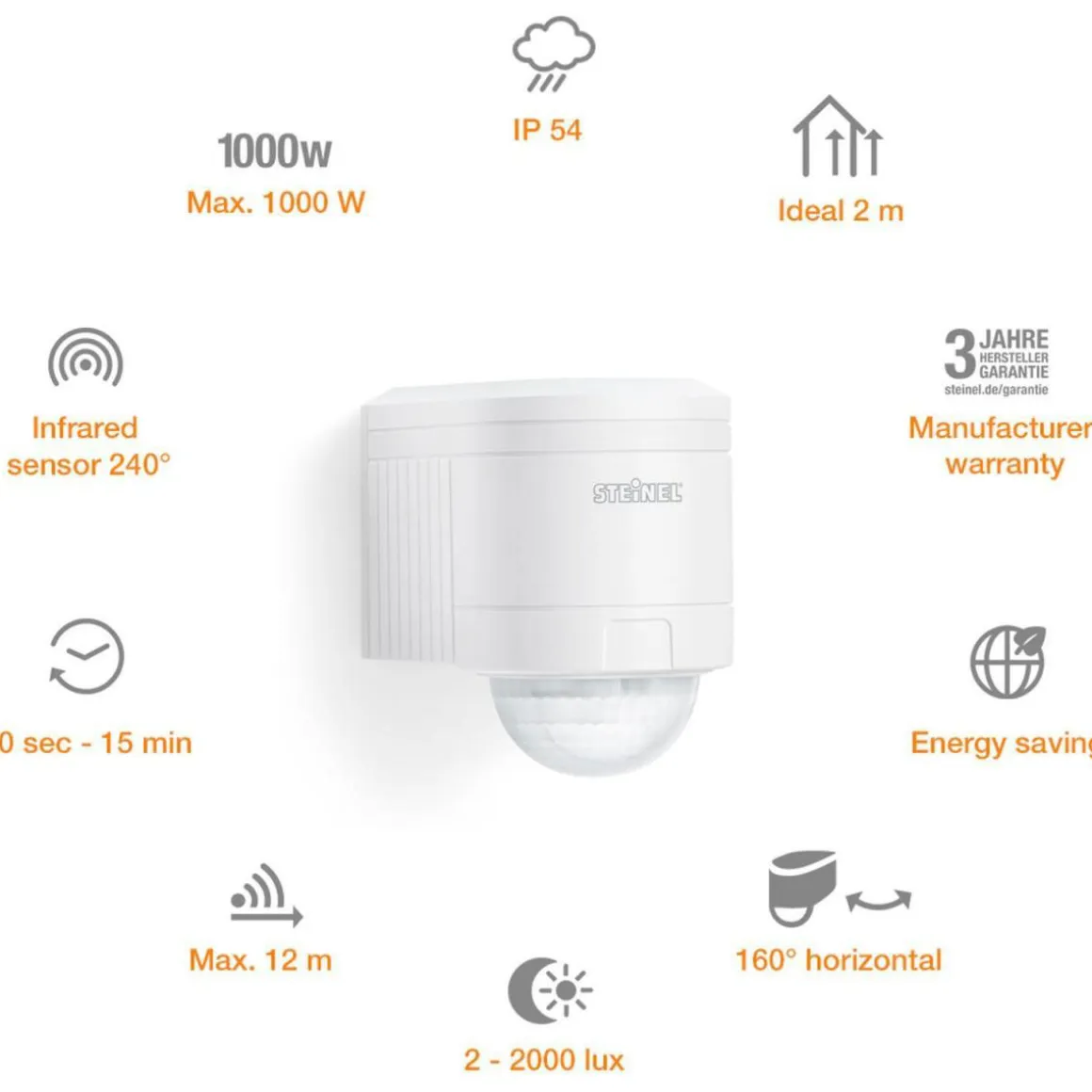 Steinel Infrarot-Bewegungsmelder IS 240 DUO weiß