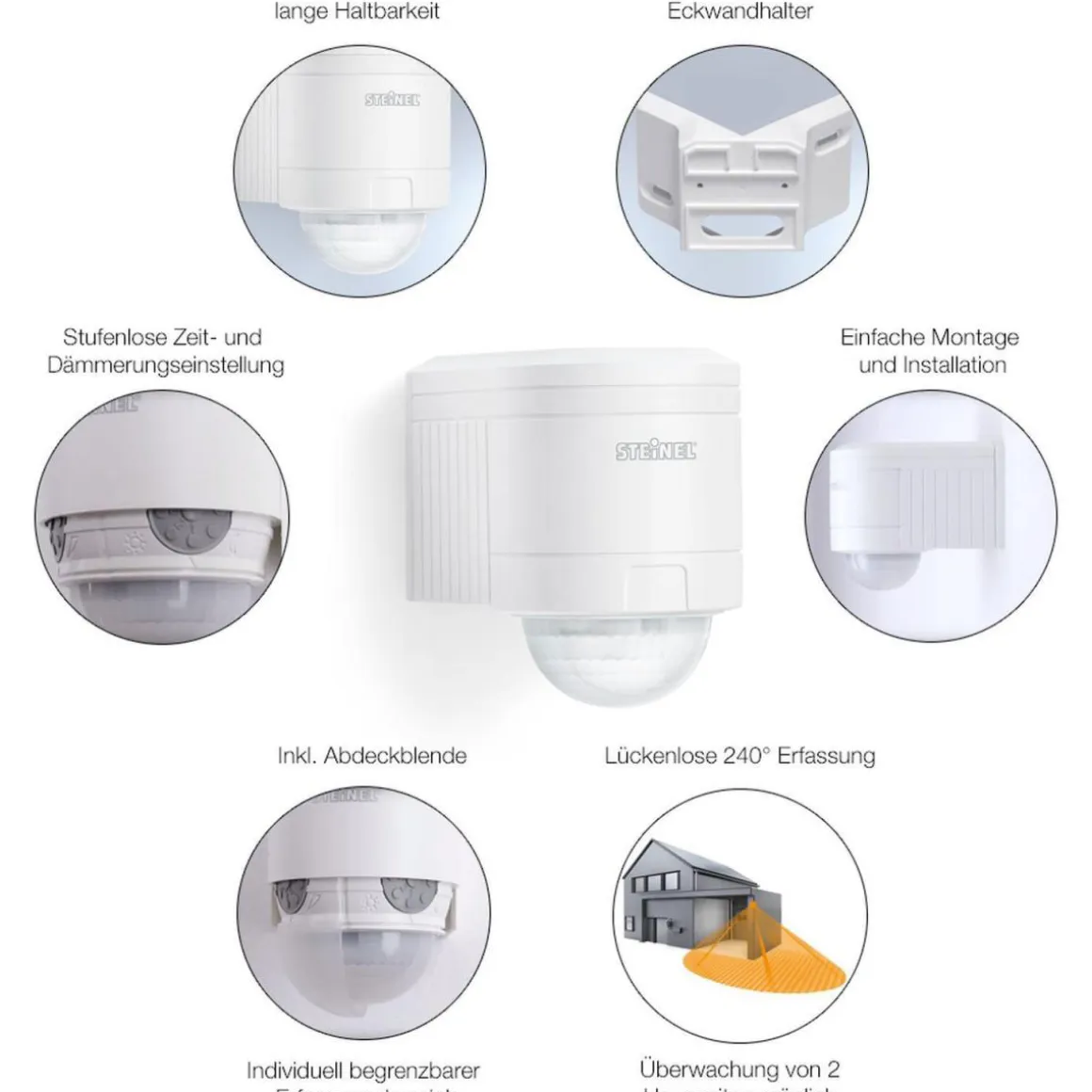 Steinel Infrarot-Bewegungsmelder IS 240 DUO weiß