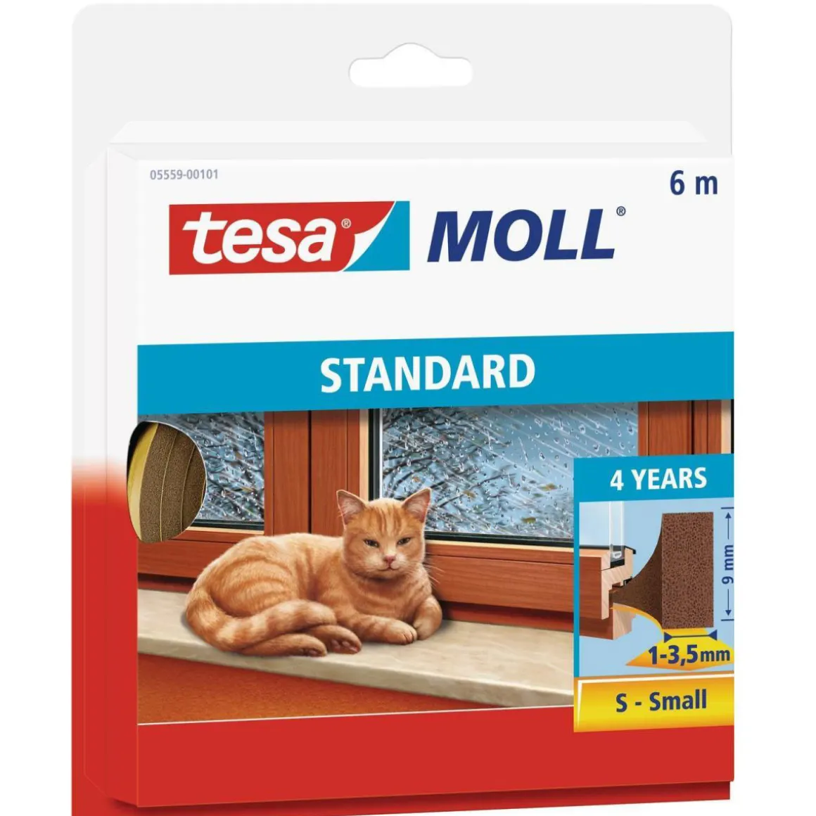 Tesa Langlebiger Schaumstoff 6 m braun für Spalten von 1-3 5 mm