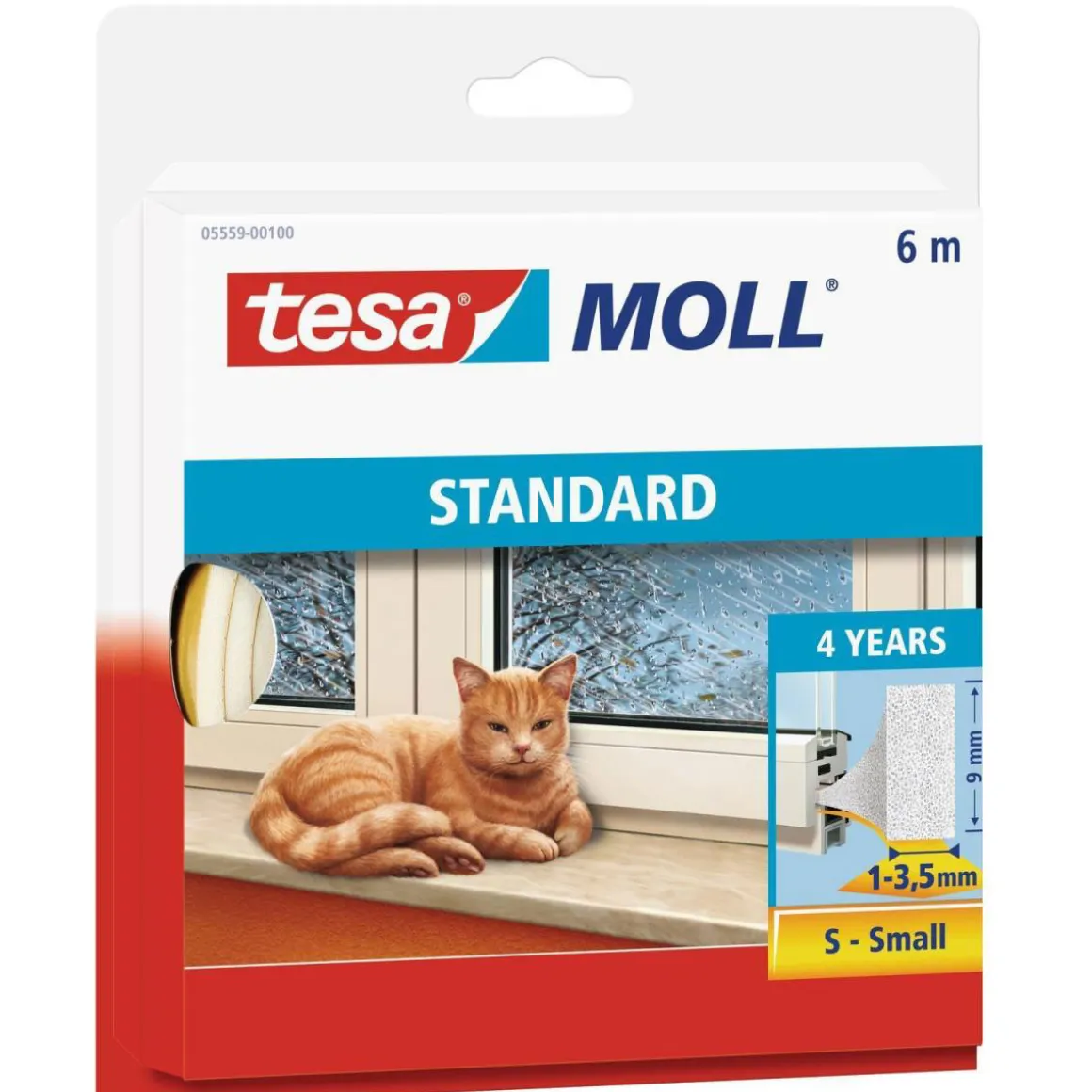 Tesa Langlebiger Schaumstoff für Spalten von 1-3 5 mm weiß Standard