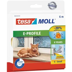 Tesa moll Profil-Dichtung Weiß 6 m x 9 mm x 4 mm