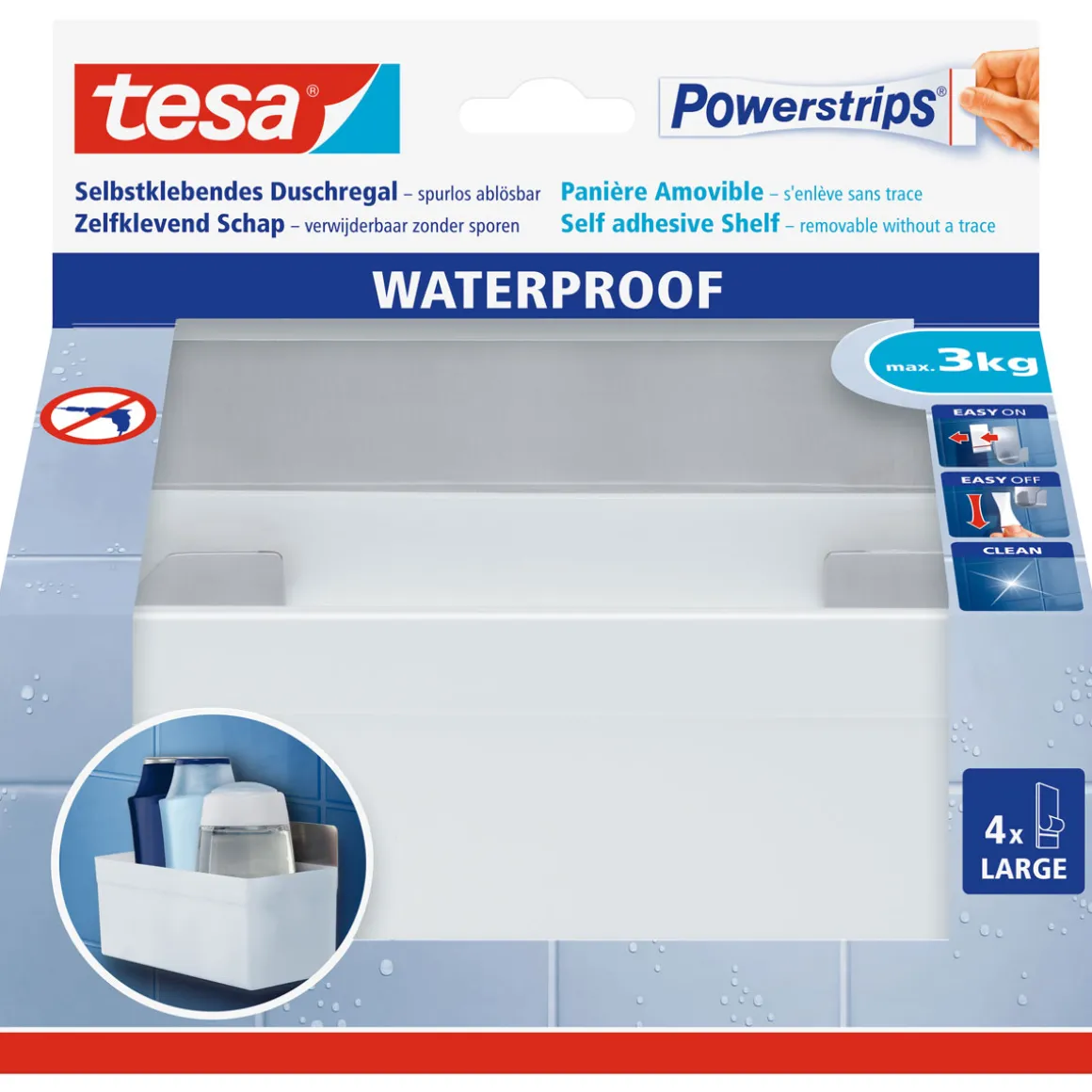 Tesa Powerstrips Waterproof Metall-Kunststoff