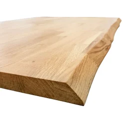 Tischpl Eiche 2 Laengsk Baumkante roh gezinkt 1600 x 800 x 26 mm