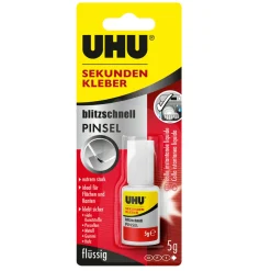 UHU  Sekundenkleber „blitzschnell Pinsel flüssig“, 5 g