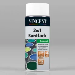 Vincent 2in1 Buntlack Spray Reinweiß seidenmatt 150 ml