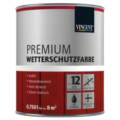 Vincent Premium Wetterschutzfarbe Enzianblau 0,75 L