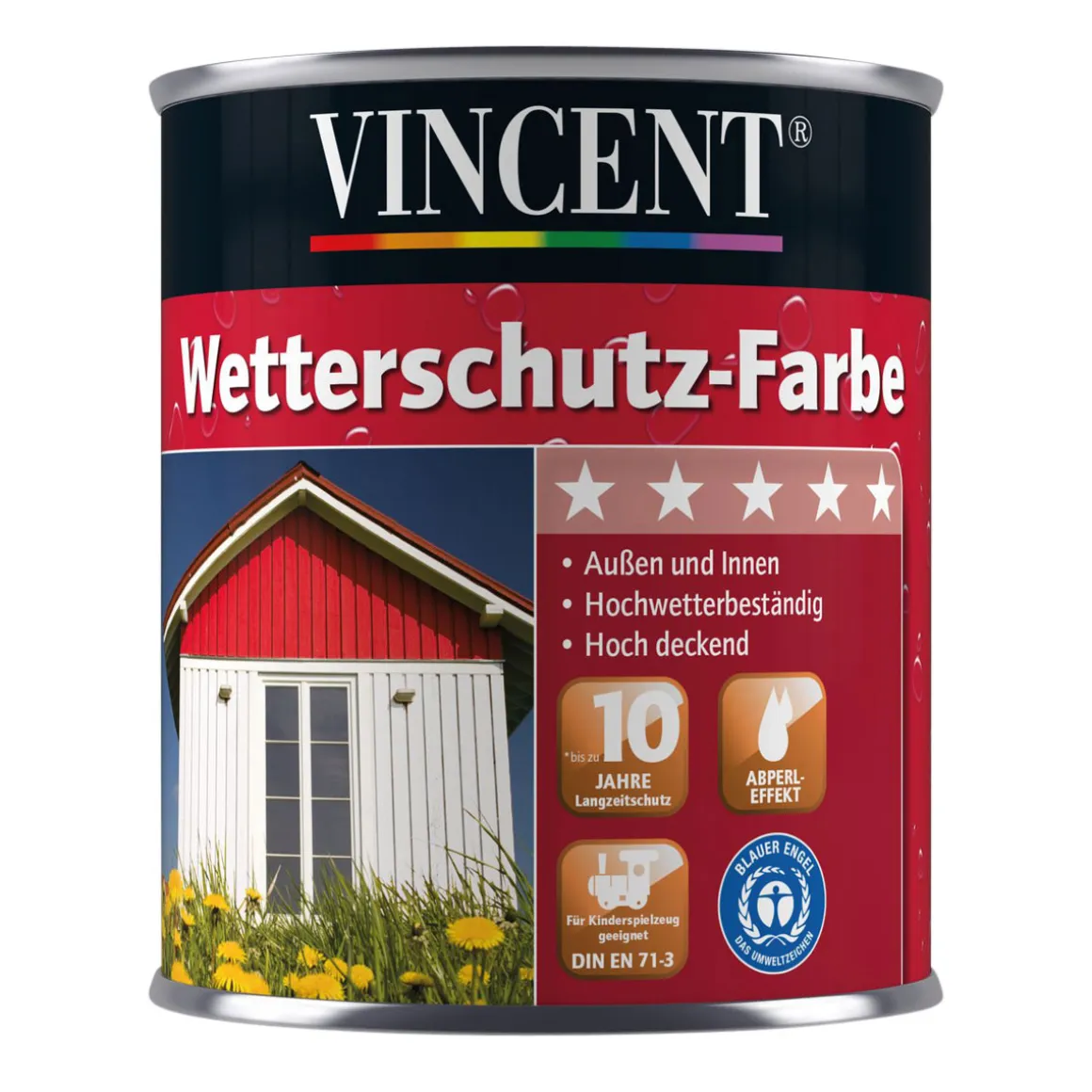 Vincent Wetterschutzfarbe Enzianblau 0,75 L