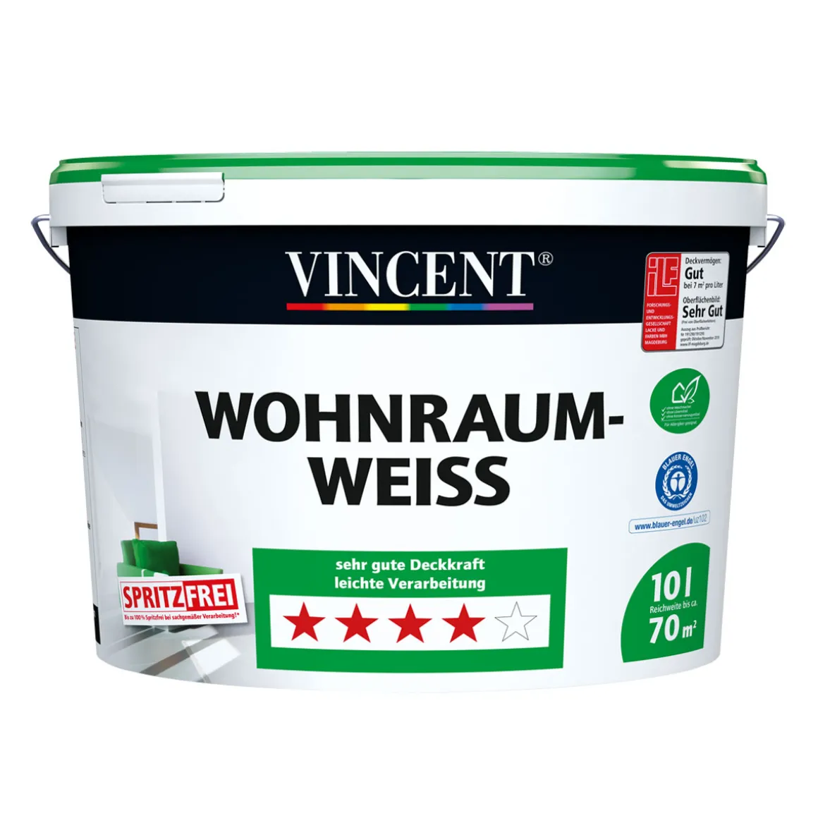 Vincent Wohnraumweiß matt 10 L