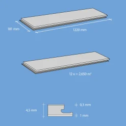 Vinyl SPC Eiche Posen 1220 x 181 x 4,5 mm