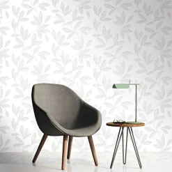 Vliestapete Andiamo Blätter Grau