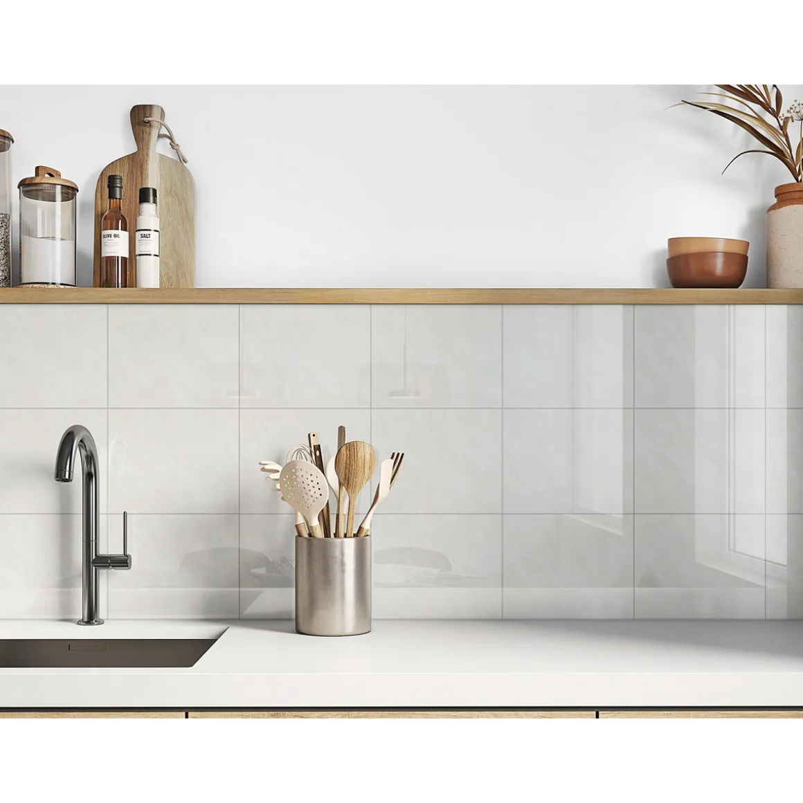 Wandfliese Uranus 20 x 25 x 0,68 cm beige glänzend marmoriert