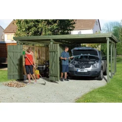 Weka Carport 607 inklusive Geräteraum 512 x 602 x 233 cm