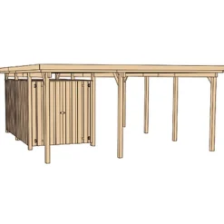 Weka Carport 607 inklusive Geräteraum 512 x 602 x 233 cm