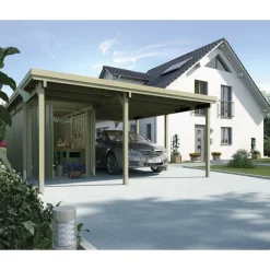 Weka Carport 607 inklusive Geräteraum 512 x 602 x 233 cm