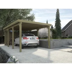 Weka Flachdach-Einzelcarport 617 270 x 576 cm