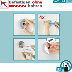 Wenko  Vacuum-Loc Haken 4er Set Befestigung ohne bohren