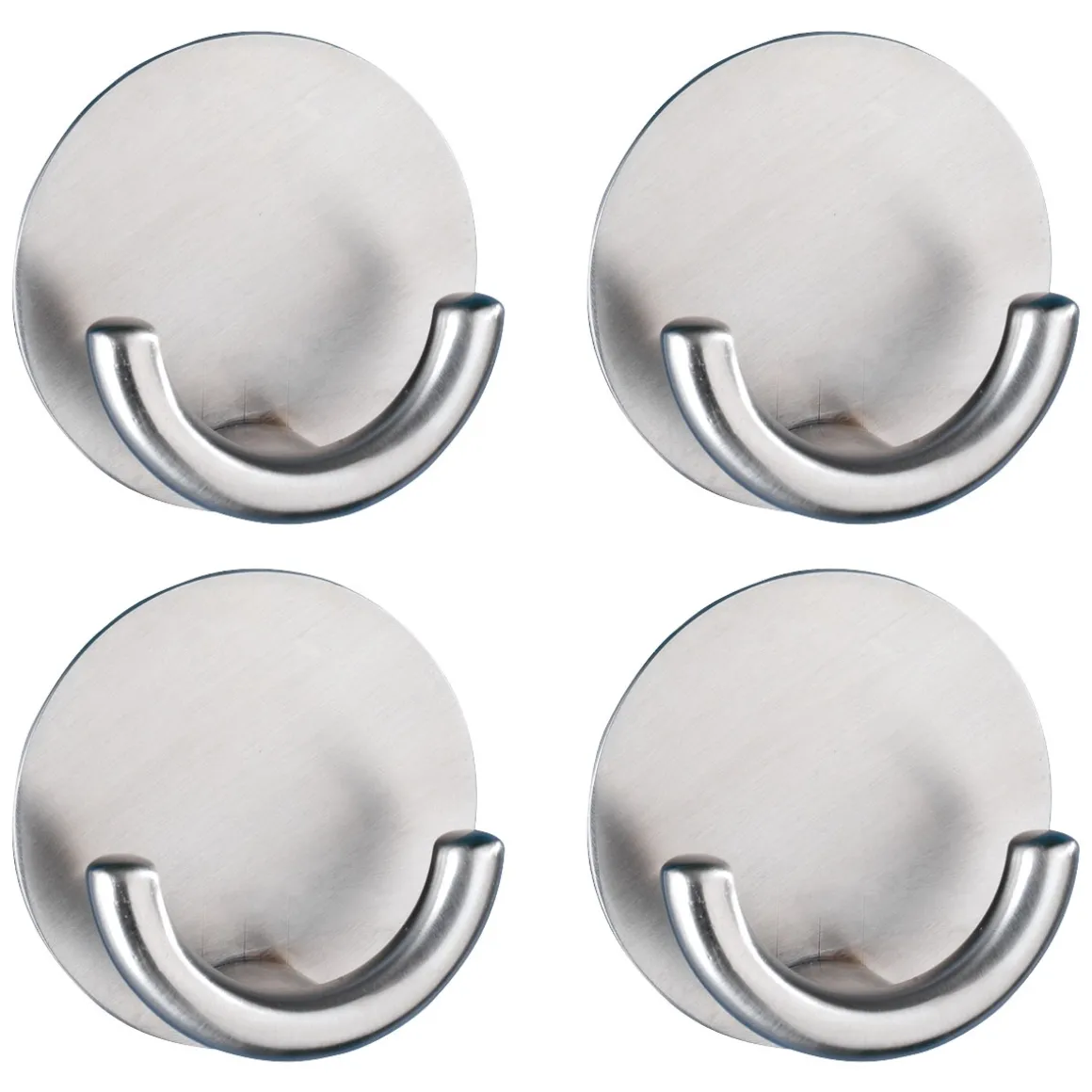 Wenko Wandhaken Rondo matt 4er Set Edelstahl selbstklebend rostfrei