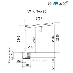 Ximax  Aluminium CarportWing 80