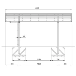 Ximax Carport Alu Portoforte 60 Mini LxB 2538 x 2010 mm schwarz