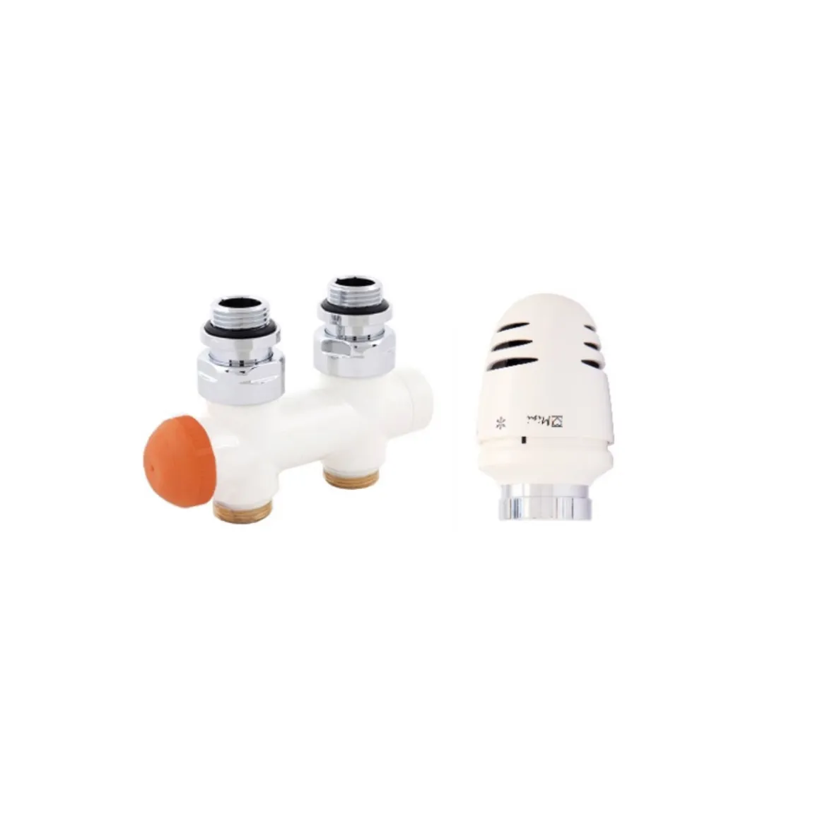 Ximax Heizkörper Zubehör Design-Mittenanschlussgarnitur Typ H Deluxe Durchgangs-Ausführung 15 mm Weiß