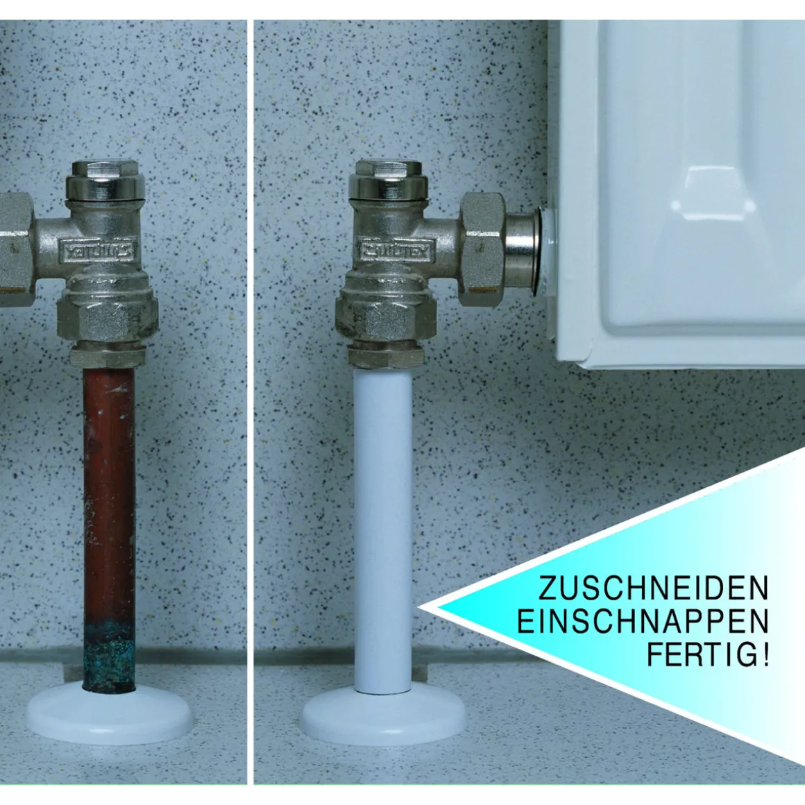 Ximax Heizkörper Zubehör Schnappfix Rohrverkleidung 3-Fach Weiß