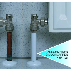 Ximax  Heizkörper Zubehör Schnappfix Rohrverkleidung 8-Fach Weiß
