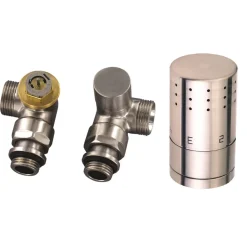Ximax  Heizkörper Zubehör Thermostatset Winkelform Typ SX Winkeleck 15 mm Edelstahl